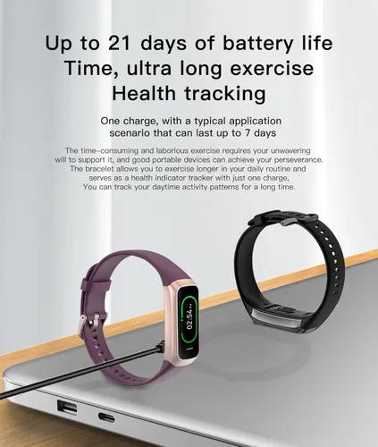 Miniatura 8 de Keep Health Fitness Trackers para mujeres y hombres Amoled Step Counter Slim Thin 25 modos deportivos con monitor de presión arterial de frecuencia