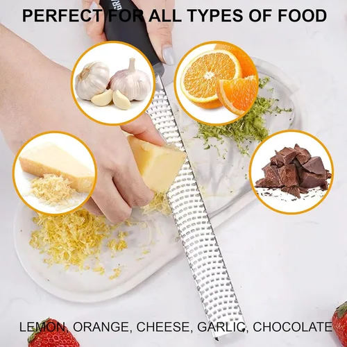 Miniatura 2 de Premium Kitchen Limón y queso parmesano Zester - Espiralizador versátil para frutas, verduras, ajo y cítricos - La mejor trituradora y peladora