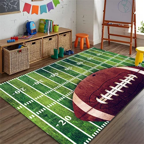 Miniatura 15 de Alfombra deportiva, campo de fútbol verde, 4 x 5 pies, nailon, antideslizante, lavable