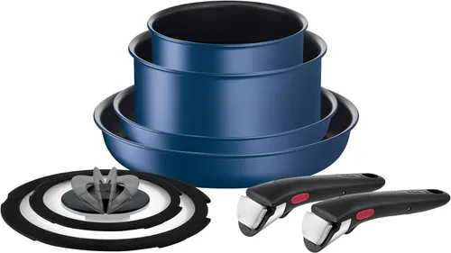Miniatura 10 de Tefal L16199 Tifal - Juego de sartén extraíble con mango de tifal, juego de 9 piezas, para fuego de gas, Ingenio Neo Phrase gris, gris antiadherente