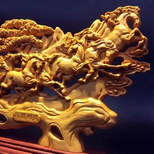 Miniatura 6 de Adornos de estatua de ocho caballos, decoración de oficina en casa, estilo chino, arte asiático, escultura de caballo al éxito, decoración de Feng