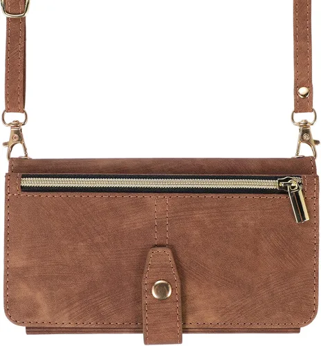 Miniatura 13 de Compatible con iPhone 13 Pro Max - Funda cruzada para mujeres y niñas, bolso de mano con tarjetero con cremallera, tapa y correa de hombro de piel