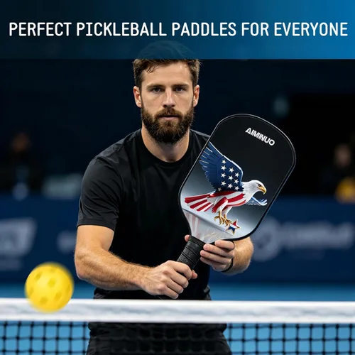 Miniatura 6 de Palas de pickleball de fibra de vidrio, juego de paletas de pickleball ligeras de 0.63 pulgadas para hombres, mujeres, niños, interiores y exteriores