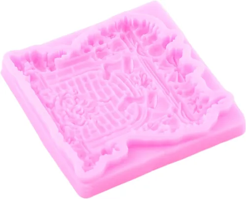 Miniatura 6 de Mujiang Moldes de silicona de muñeco de nieve de Navidad, molde 3D para castillo de Navidad, moldes de chimenea para decoración de pasteles