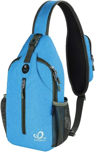 Miniatura 133 de WATERFLY Bolsa pequeña de senderismo: mochila cruzada para el pecho, mochila para hombres y mujeres con correa de hombro agradable a la piel