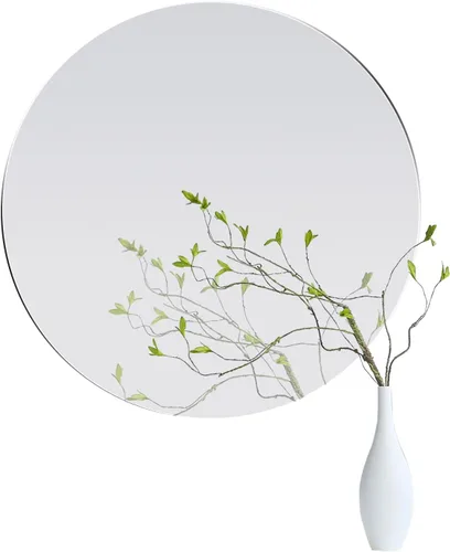 Espejo redondo de vidrio de 12 pulgadas, espejo circular de maquillaje grande HD para decoración de pared, baño, dormitorio, tocador, sala de estar,