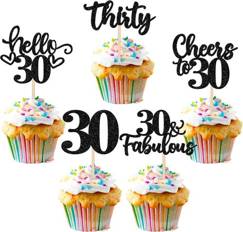 Miniatura 96 de 30 piezas de adornos para cupcakes de 12 cumpleaños feliz, brillantes doce, hola 12, felicitaciones a 12 años, adornos para cupcakes, 12