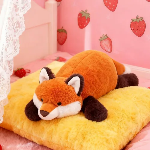 Miniatura 3 de ARELUX Animales de peluche de zorro rojo suave de 18 pulgadas: almohada de cuerpo de zorro de peluche linda y acogedora, juguetes de animales