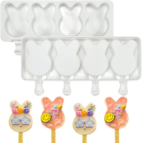 Miniatura 20 de Molde de silicona para paletas de helado, molde de silicona suave y liso para bricolaje, hecho en casa, helado, caramelo, pastel, molde Tipo 4