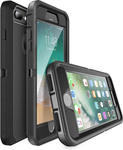 Miniatura 2 de MXX Funda resistente para iPhone 8 con protector de pantalla [sin clip para cinturón] [3 en 1 capas de protección] cubierta de protección de goma