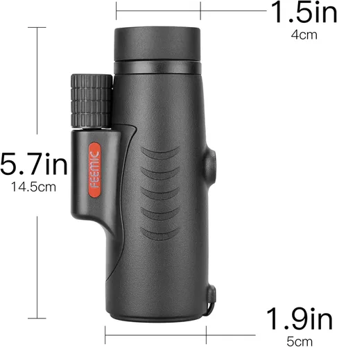 Miniatura 6 de FEEMIC Telescopio monocular de alta potencia con visión de de 8x y diámetro del objetivo de 1.65 pulgadas (42 mm) compacto portátil impermeable a