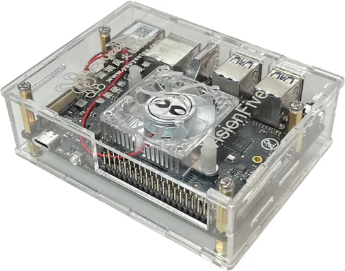 Miniatura 2 de WayPonDEV Funda acrílica para computadora VisionFive2 RISC-V Linux de una sola placa (con disipador de calor)