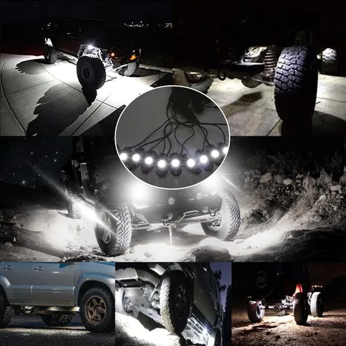 Miniatura 3 de Kit de luces LED blancas con 12 luces de cápsula compatible con camión, automóvil, SUV, barco, motocicleta, vehículo, fácil instalación