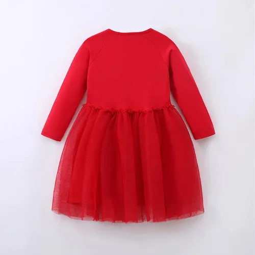 Miniatura 3 de Vestido de fiesta de cumpleaños de princesa de manga larga con estampado de unicornio, reno y arco iris, ropa de invierno y otoño