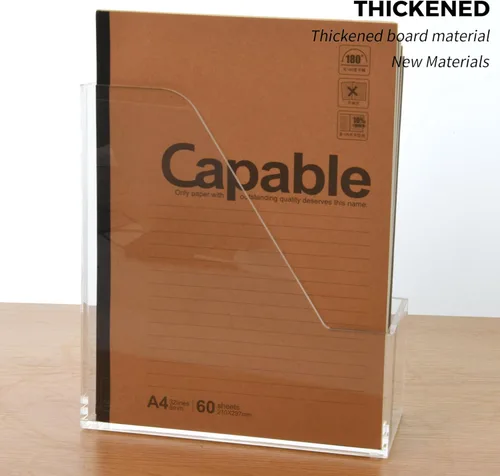 Miniatura 3 de Porta revistas: soporte de archivos de acrílico y organizador de escritorio, clasificador de archivos de sujetalibros transparente, organizador