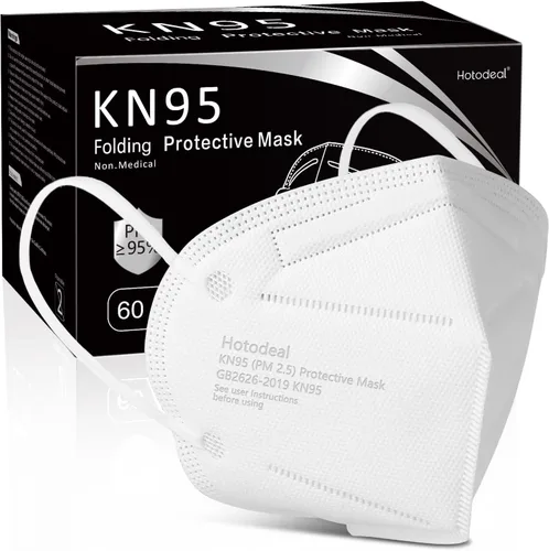 Miniatura 7 de Hotodeal - 20 cubrebocas KN95, de 5 capas, antipolvo, protección de material particulado 2.5, fuego y humo, para hombres y mujeres