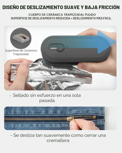 Miniatura 4 de Mini sellador de bolsas con cortador e imán, resellador de bolsas recargable de 1800 mAh de mano, sellador térmico portátil para bolsas