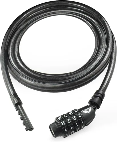 Miniatura 9 de MARQUE Cable de bloqueo de bicicleta de combinación recta, 3/8 pulgadas (5 pies, 10 pies, 15 pies, 25 pies), bloqueo de combinación reiniciable, 05