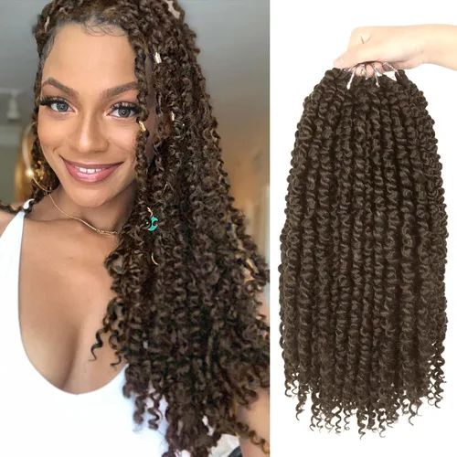 Miniatura 99 de Bileaf Cabello de Ganchillo Passion Twist Pre-retorcido de 10 Pulgadas, 8 Paquetes de Ganchillo Passion Twist, Cabello Corto Passion Twist
