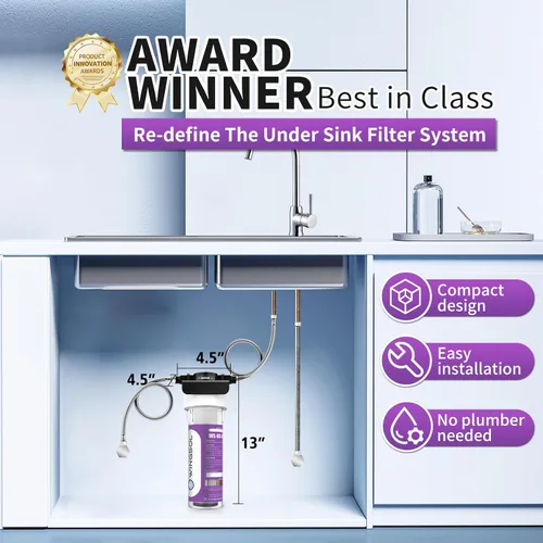 Miniatura 3 de WINGSOL Filtro de agua para grifo de fregadero, reduce el cloro/PFAS/PFOA/PFOS/Olor/Sedimento, NSF/ANSI 42 y 53 Mejora el sabor, Indicación EZ