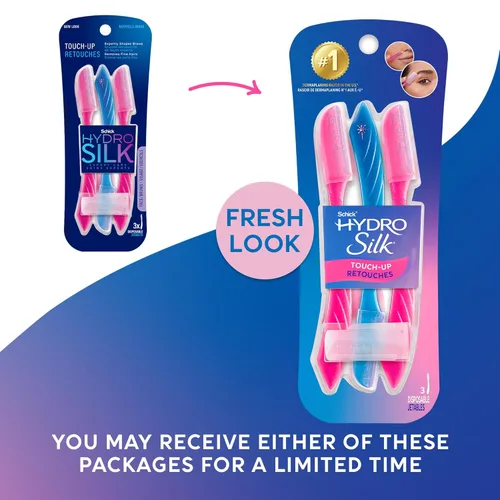 Miniatura 2 de Schick Hydro Silk Touch-Up - Herramienta de depilación con cubierta de precisión para cejas, 3 unidades Navaja para depilación, navajas faciales