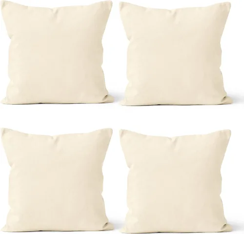 Miniatura 57 de Encasa XO Juego de 2 fundas de almohada de 12 x 12 pulgadas, color beige, sin rellenos, fundas de almohada de algodón para sala de estar, cama