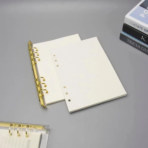 Miniatura 6 de Kit de Reemplazo de Mecanismo de Carpeta de 6 Anillas A5 para Cuaderno de 2 Piezas - Juego de Peines de Espinas de Encuadernación Redondas con Clip
