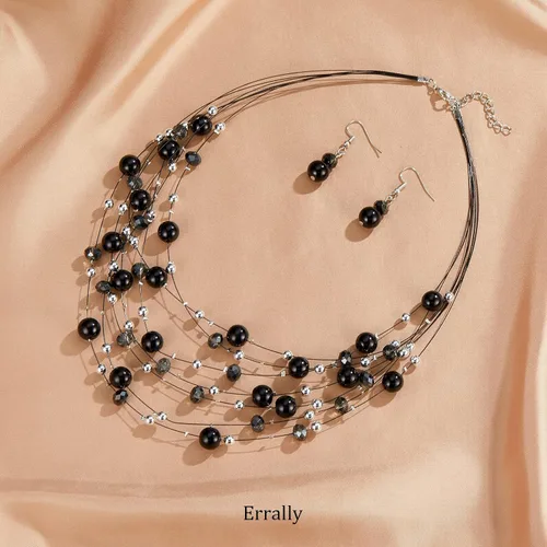Miniatura 2 de Collares de perlas en capas para mujer, gargantilla de perlas multicapa, joyería bohemia para mujer, regalos para mamá