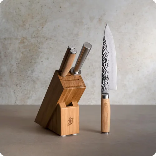Miniatura 2 de Shun Premier Blonde - Juego de 5 bloques de iniciación de 5 piezas, incluye chef de 8 pulgadas, pelado de 4 pulgadas, cuchillos utilitarios de 6.5