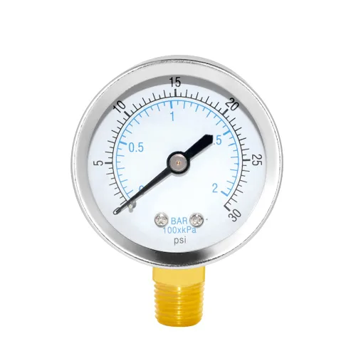 Miniatura 15 de Joywayus Medidor de Presión 0-200 PSI, Latón 1/4" NPT Rosca Macho Montaje Inferior, Llenado de Glicerina, Caja de Acero Inoxidable, Múltiples