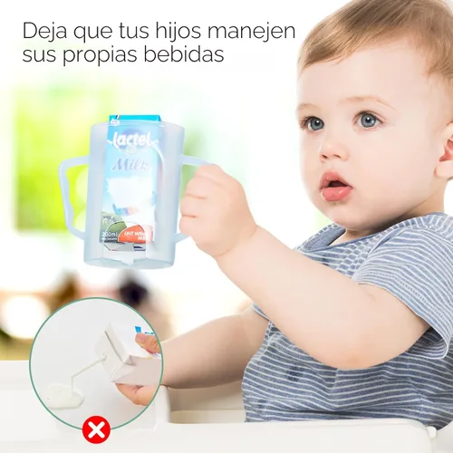Miniatura 3 de Momcozy Soporte para bolsa de bebé sin apretar, soporte para caja de alimentos y jugos para bebés, sin desorden, fácil agarre para autoalimentación