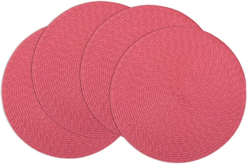 Miniatura 33 de Winknowl Juego de 4 manteles individuales redondos trenzados, lavables, tejidos resistentes al calor, para mesas de cocina, comedor, manteles Beige