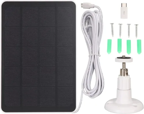 Miniatura 6 de Panel solar para cámara de seguridad, para cámara de seguridad de 5 V, cargador de cámara impermeable IP65, cámara de vigilancia con batería