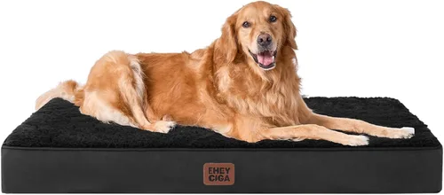 Miniatura 15 de EHEYCIGA Cama ortopédica de espuma para perros grandes, 35 pulgadas de largo x 23 pulgadas de ancho x 3.5 pulgadas de alto, gris claro
