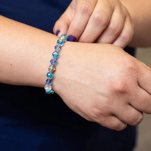 Miniatura 20 de Pulsera elástica de alerta médica, pulsera de identificación médica de repuesto intercambiable, etiqueta de identificación no incluida, cristales