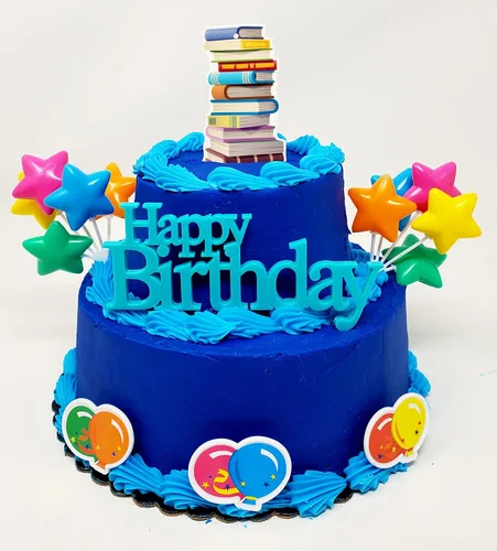 Miniatura 5 de Bookworm Book Lover - Juego de decoración para pastel de cumpleaños (diseño único)