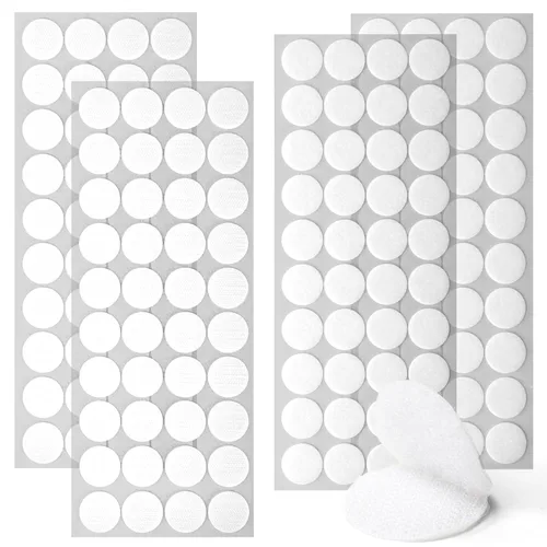 160 unidades (80 pares) puntos autoadhesivos de 0.98 pulgadas de diámetro, blanco, puntos de gancho y bucle, monedas adhesivas para escuela, aula,