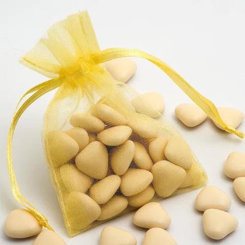Miniatura 5 de 50 bolsas de organza de regalo con cordón dorado de 4 x 6 pulgadas para baby shower, Navidad, cumpleaños de niñas, recuerdos de fiesta, boda, Oro 4