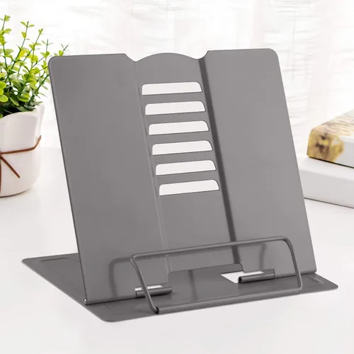 Miniatura 16 de MSDADA - Soporte de libros de escritorio, soporte de libros de lectura, de metal, ajustable, para libros de cocina, documentos, portátil