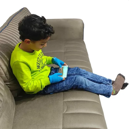 Miniatura 3 de OFFA Tope de succión de pulgar para niños (de 3 a 6 años) – El kit incluye 2 guantes disuasorios para chupar el pulgar (azul) y folleto guía