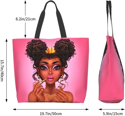 Miniatura 5 de Bolsas de mano para mujer afroamericana, con asa superior, para gimnasio, viajes, compras