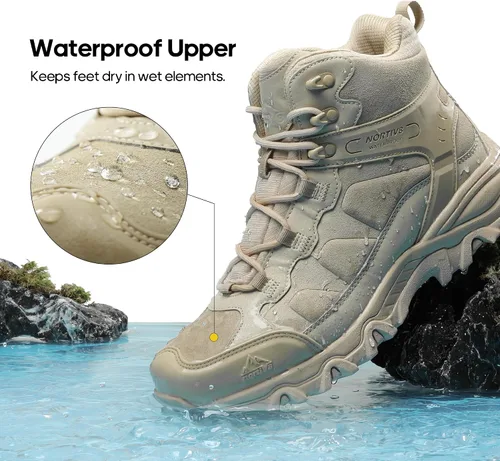 Miniatura 46 de NORTIV 8 - Botas de senderismo impermeables para hombre, zapatos de montañismo ligeros para exteriores
