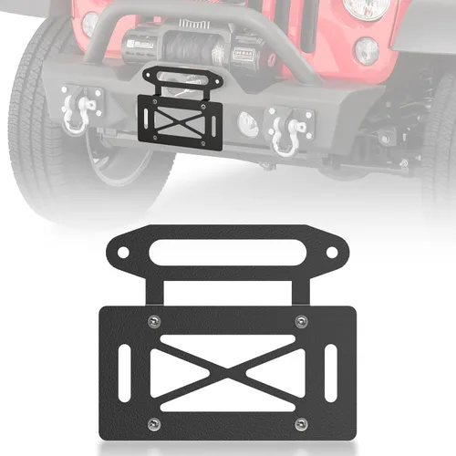 Miniatura 8 de YZONA - Marco de placa de repuesto para llantas de repuesto con luz iluminada y tercera luz de freno compatible con Jeep Wrangler JK JKU Unlimited