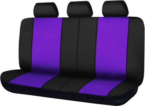Miniatura 12 de Flying Banner Fundas para asiento trasero de coche, protectores de asiento de coche, con división 40/60 50/50 60/40 (negro y azul, valor)