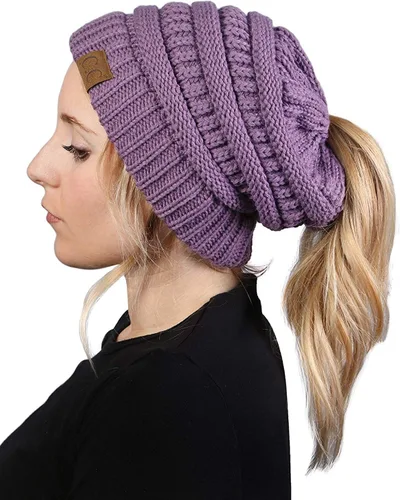 Miniatura 176 de Funky Junque - Gorro para mujer con ranura para cola de caballo