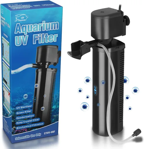 Miniatura 7 de Filtro de acuario para tanque de 40-150 galones, máquina limpiadora verde UV para tanque de peces, filtro de canasta sumergible con bomba potente