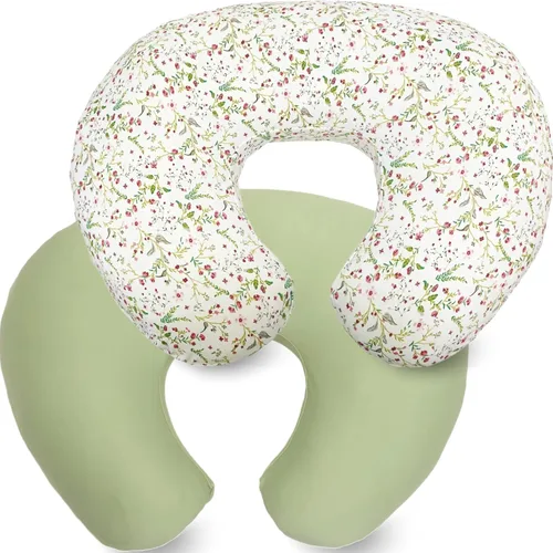 Paquete de 2 fundas de almohada compatibles con Boppy Original para niña, fundas de almohada suaves y elásticas para lactancia materna, fácil de