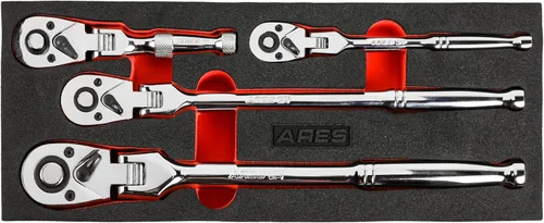 Miniatura 9 de ARES 42043 - Trinquete Compacto de Cabeza Flexible - Trinquete de Accionamiento de 1/4 de Pulgada de 72 Dientes - Construcción de Acero al Cromo