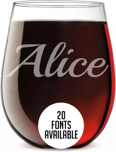 Miniatura 9 de Copa de vino personalizada sin tallo, grabada para el Día de la Madre, monograma circular, copa de vino personalizada para mamá, copas de vino