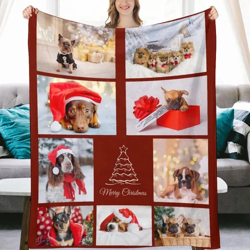 Miniatura 16 de Manta personalizada con texto fotográfico, manta con imagen para bebé, madre, padre, adultos, amigos, amantes, perros, mascotas, manta de franela